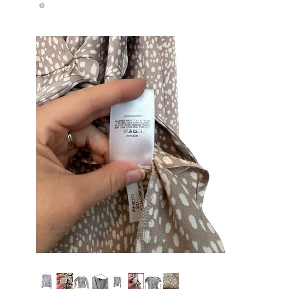 Express factory faux wrap with side tie puff sleeve satin blouse size medium - Picture 4 of 7